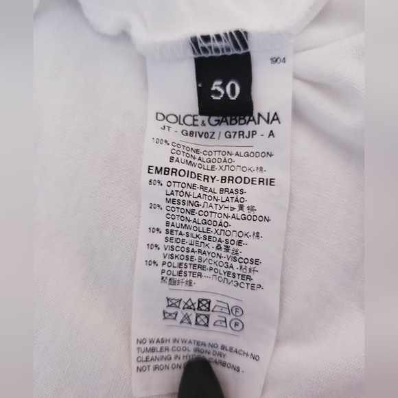 Dolce & Gabbana Embroidered patch tee in medium - Picture 5 of 7